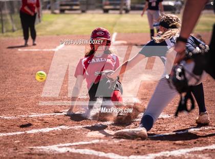 Thumbnail 2 in Carlin vs Virginia City (NIAA Class 1A Northern Softball Playoff Game 1) photogallery.
