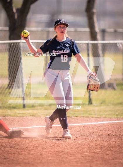 Thumbnail 1 in Carlin vs Virginia City (NIAA Class 1A Northern Softball Playoff Game 1) photogallery.