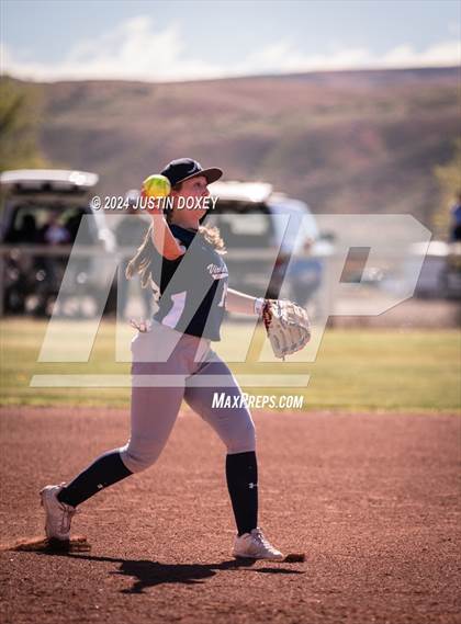 Thumbnail 1 in Carlin vs Virginia City (NIAA Class 1A Northern Softball Playoff Game 1) photogallery.