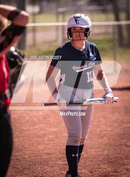 Thumbnail 3 in Carlin vs Virginia City (NIAA Class 1A Northern Softball Playoff Game 1) photogallery.