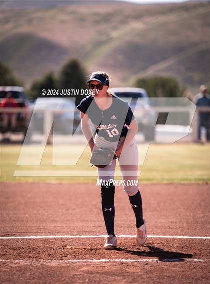 Thumbnail 3 in Carlin vs Virginia City (NIAA Class 1A Northern Softball Playoff Game 1) photogallery.