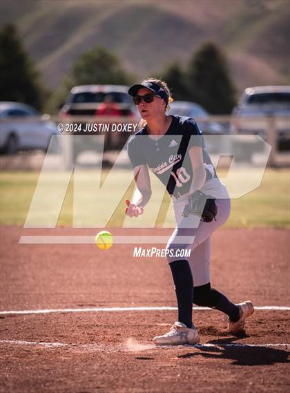 Thumbnail 3 in Carlin vs Virginia City (NIAA Class 1A Northern Softball Playoff Game 1) photogallery.
