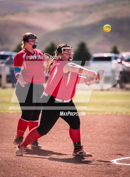 Thumbnail 2 in Carlin vs Virginia City (NIAA Class 1A Northern Softball Playoff Game 1) photogallery.