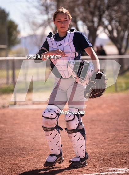 Thumbnail 2 in Carlin vs Virginia City (NIAA Class 1A Northern Softball Playoff Game 1) photogallery.