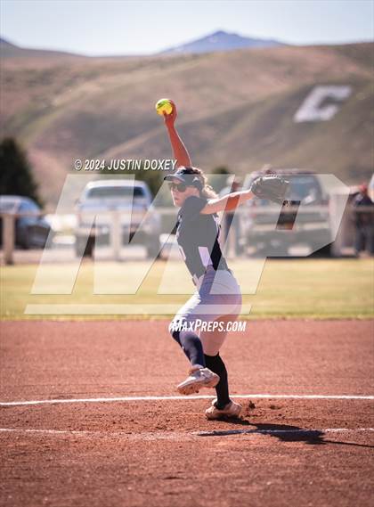 Thumbnail 3 in Carlin vs Virginia City (NIAA Class 1A Northern Softball Playoff Game 1) photogallery.