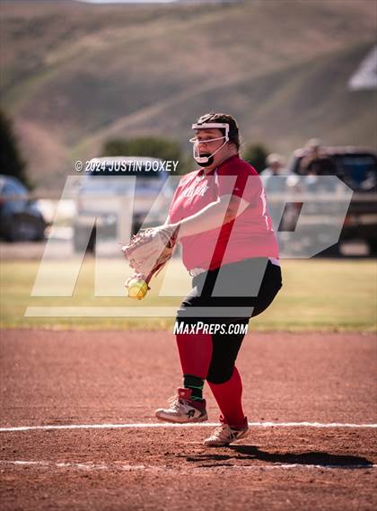 Thumbnail 3 in Carlin vs Virginia City (NIAA Class 1A Northern Softball Playoff Game 1) photogallery.