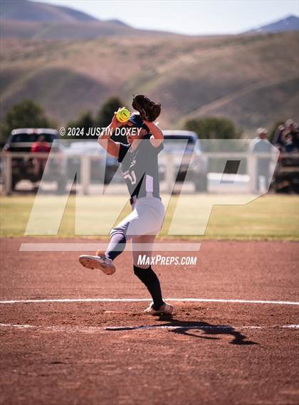 Thumbnail 1 in Carlin vs Virginia City (NIAA Class 1A Northern Softball Playoff Game 1) photogallery.