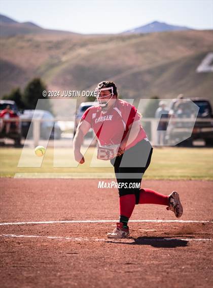 Thumbnail 1 in Carlin vs Virginia City (NIAA Class 1A Northern Softball Playoff Game 1) photogallery.