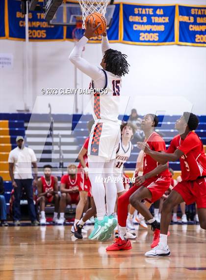 Thumbnail 3 in Denver East vs Legend (Mullen Varsity Tournament) photogallery.
