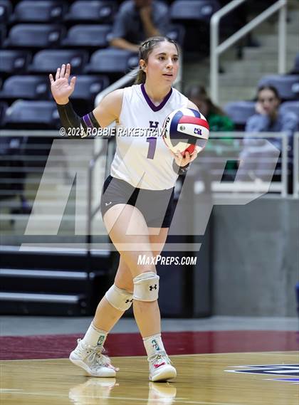 Thumbnail 3 in Harrold vs. Bronte (UIL 1A Volleyball Semifinal) photogallery.