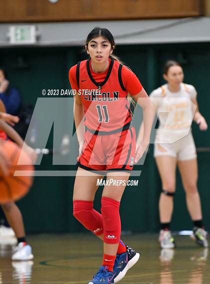 Thumbnail 1 in Lincoln vs. Cathedral Catholic (St. Mary's Stockton MLK Showcase) photogallery.