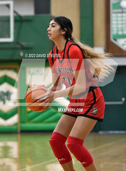 Thumbnail 2 in Lincoln vs. Cathedral Catholic (St. Mary's Stockton MLK Showcase) photogallery.