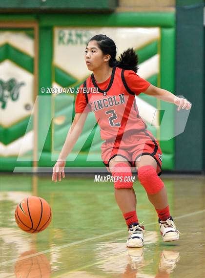 Thumbnail 2 in Lincoln vs. Cathedral Catholic (St. Mary's Stockton MLK Showcase) photogallery.
