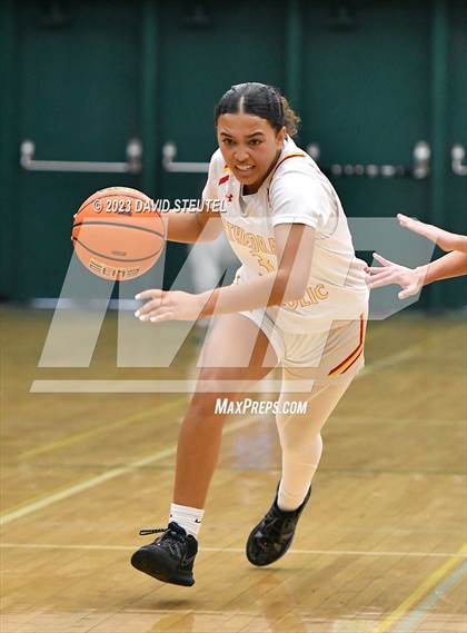 Thumbnail 1 in Lincoln vs. Cathedral Catholic (St. Mary's Stockton MLK Showcase) photogallery.