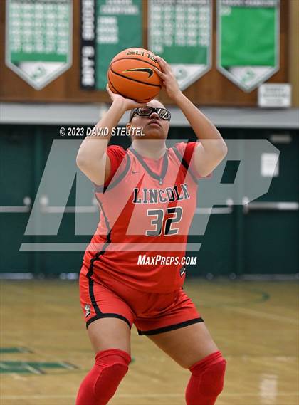 Thumbnail 1 in Lincoln vs. Cathedral Catholic (St. Mary's Stockton MLK Showcase) photogallery.