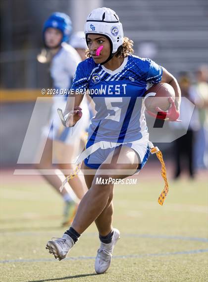 Thumbnail 1 in LA Rams NFF Coastal Valley Senior All-Star Game photogallery.