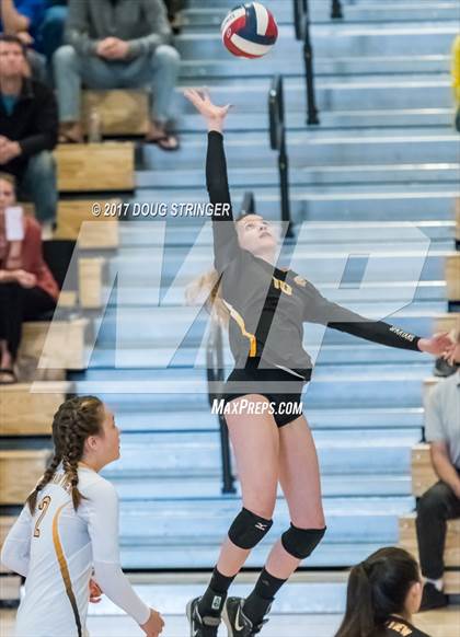 Thumbnail 1 in CCS Div2 Girls Volleyball Championship(Mountain View vs. Presentation) photogallery.
