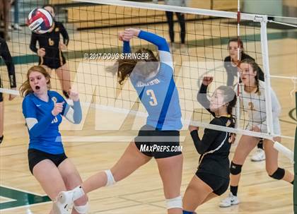 Thumbnail 2 in CCS Div2 Girls Volleyball Championship(Mountain View vs. Presentation) photogallery.