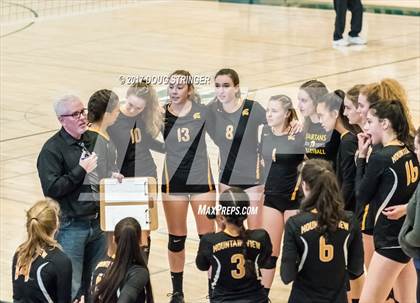 Thumbnail 3 in CCS Div2 Girls Volleyball Championship(Mountain View vs. Presentation) photogallery.