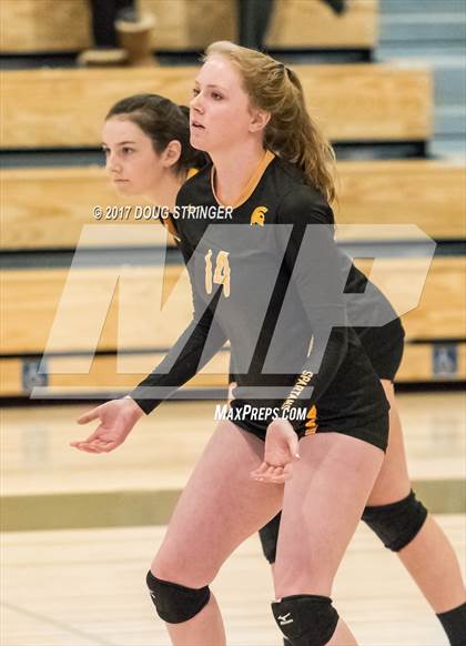 Thumbnail 2 in CCS Div2 Girls Volleyball Championship(Mountain View vs. Presentation) photogallery.