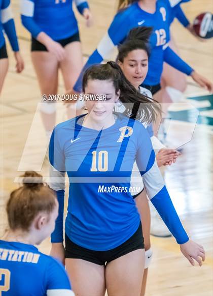 Thumbnail 1 in CCS Div2 Girls Volleyball Championship(Mountain View vs. Presentation) photogallery.