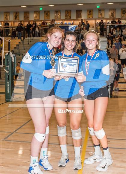 Thumbnail 1 in CCS Div2 Girls Volleyball Championship(Mountain View vs. Presentation) photogallery.