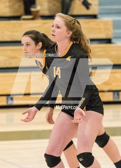 Thumbnail 1 in CCS Div2 Girls Volleyball Championship(Mountain View vs. Presentation) photogallery.
