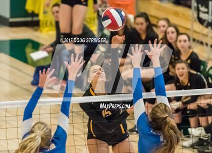 Thumbnail 1 in CCS Div2 Girls Volleyball Championship(Mountain View vs. Presentation) photogallery.