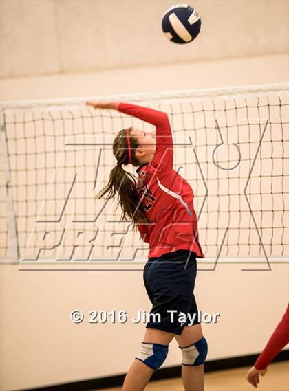 Thumbnail 3 in Community Christian vs Victory Baptist Academy (TCA Volleyball Tournament)  photogallery.