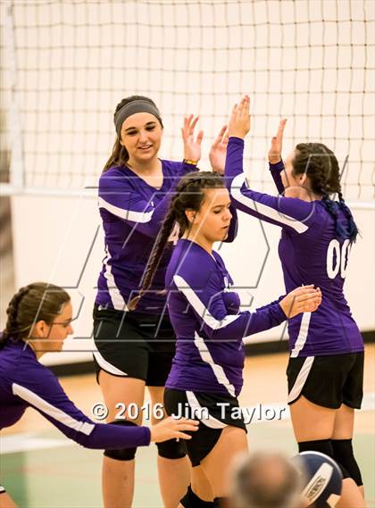 Thumbnail 1 in Community Christian vs Victory Baptist Academy (TCA Volleyball Tournament)  photogallery.
