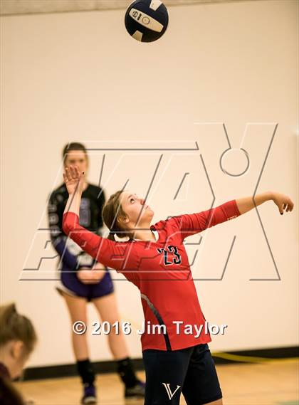Thumbnail 1 in Community Christian vs Victory Baptist Academy (TCA Volleyball Tournament)  photogallery.