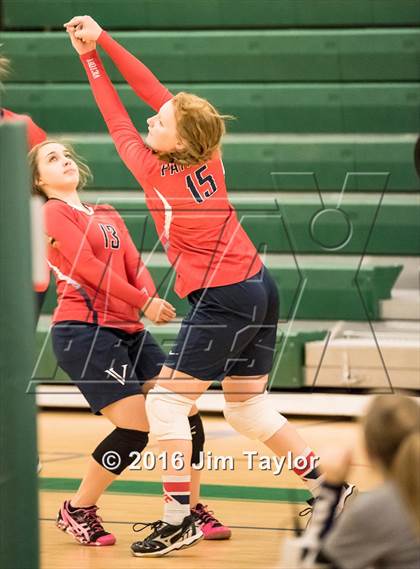 Thumbnail 2 in Community Christian vs Victory Baptist Academy (TCA Volleyball Tournament)  photogallery.