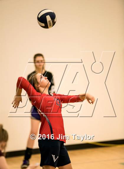 Thumbnail 3 in Community Christian vs Victory Baptist Academy (TCA Volleyball Tournament)  photogallery.