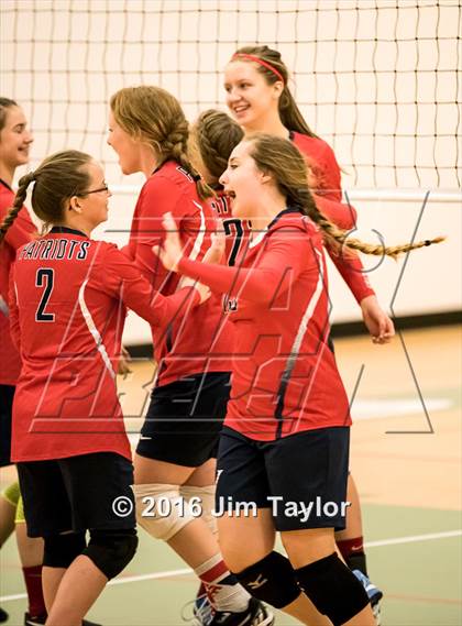 Thumbnail 3 in Community Christian vs Victory Baptist Academy (TCA Volleyball Tournament)  photogallery.