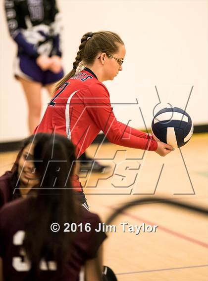 Thumbnail 1 in Community Christian vs Victory Baptist Academy (TCA Volleyball Tournament)  photogallery.