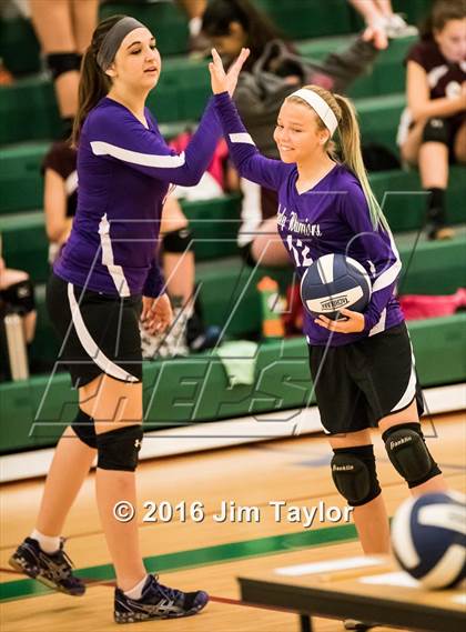 Thumbnail 1 in Community Christian vs Victory Baptist Academy (TCA Volleyball Tournament)  photogallery.