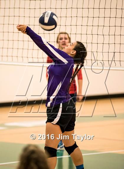 Thumbnail 3 in Community Christian vs Victory Baptist Academy (TCA Volleyball Tournament)  photogallery.