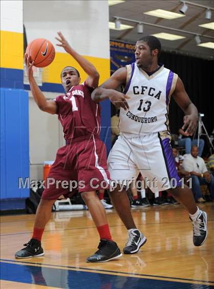 Thumbnail 1 in Christian Faith Center Academy vs. West Oaks (MLK Basketball Classic) photogallery.