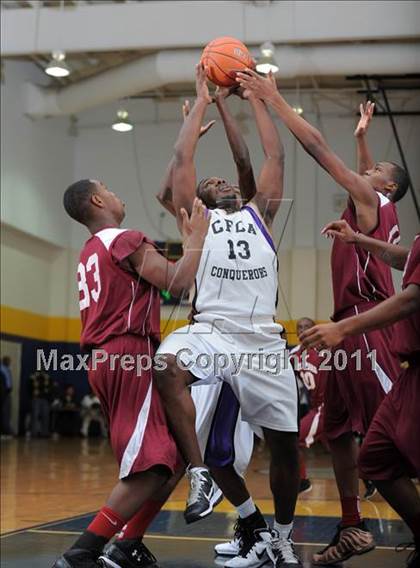 Thumbnail 3 in Christian Faith Center Academy vs. West Oaks (MLK Basketball Classic) photogallery.