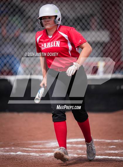 Thumbnail 1 in Carlin vs Coleville (NIAA Class 1A Northern Playoff Game 3) photogallery.