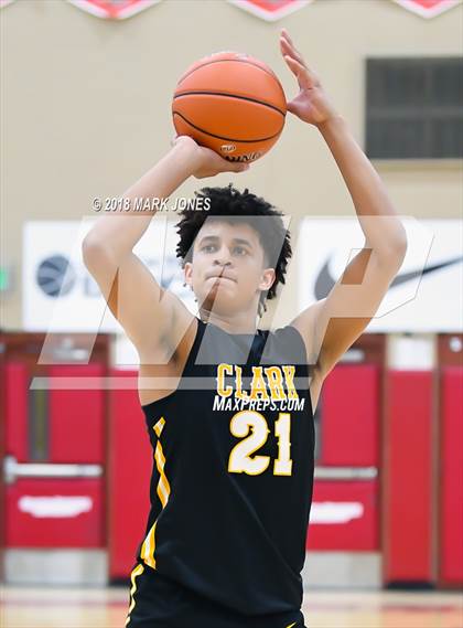 Thumbnail 1 in Paradise Honors vs. Clark (Hoophall West Tournament)  photogallery.