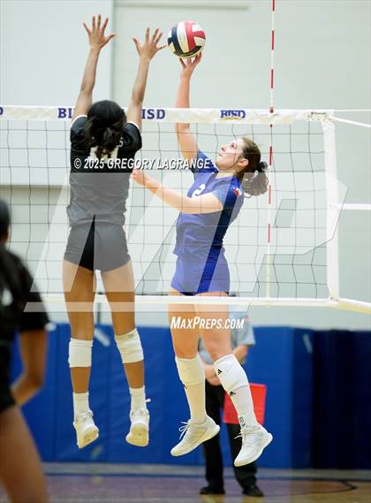 Thumbnail 2 in Lake Ridge vs Byron Nelson (UIL 6A Volleyball Bi-district playoff Div 1) photogallery.