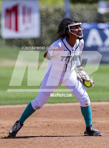 Thumbnail 3 in Mission Prep @ Orange Cove (2023 CIF CS Softball Championships-DIVISION 4) photogallery.