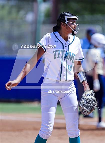 Thumbnail 3 in Mission Prep @ Orange Cove (2023 CIF CS Softball Championships-DIVISION 4) photogallery.