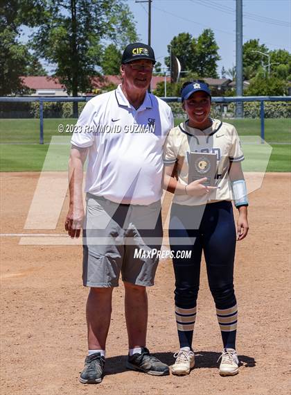 Thumbnail 2 in Mission Prep @ Orange Cove (2023 CIF CS Softball Championships-DIVISION 4) photogallery.