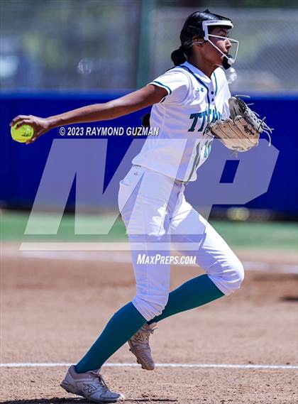 Thumbnail 1 in Mission Prep @ Orange Cove (2023 CIF CS Softball Championships-DIVISION 4) photogallery.