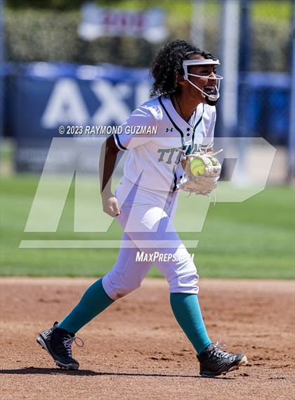 Thumbnail 3 in Mission Prep @ Orange Cove (2023 CIF CS Softball Championships-DIVISION 4) photogallery.