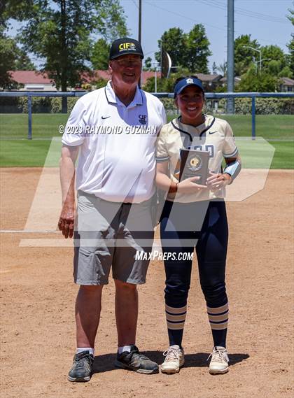 Thumbnail 2 in Mission Prep @ Orange Cove (2023 CIF CS Softball Championships-DIVISION 4) photogallery.