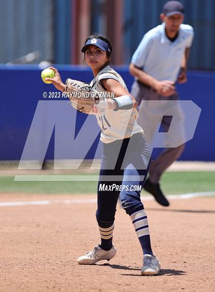 Thumbnail 1 in Mission Prep @ Orange Cove (2023 CIF CS Softball Championships-DIVISION 4) photogallery.