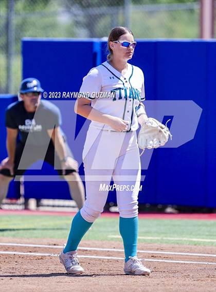 Thumbnail 3 in Mission Prep @ Orange Cove (2023 CIF CS Softball Championships-DIVISION 4) photogallery.